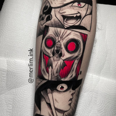 Tatuagem Meruem e Netero - Hunter x Hunter